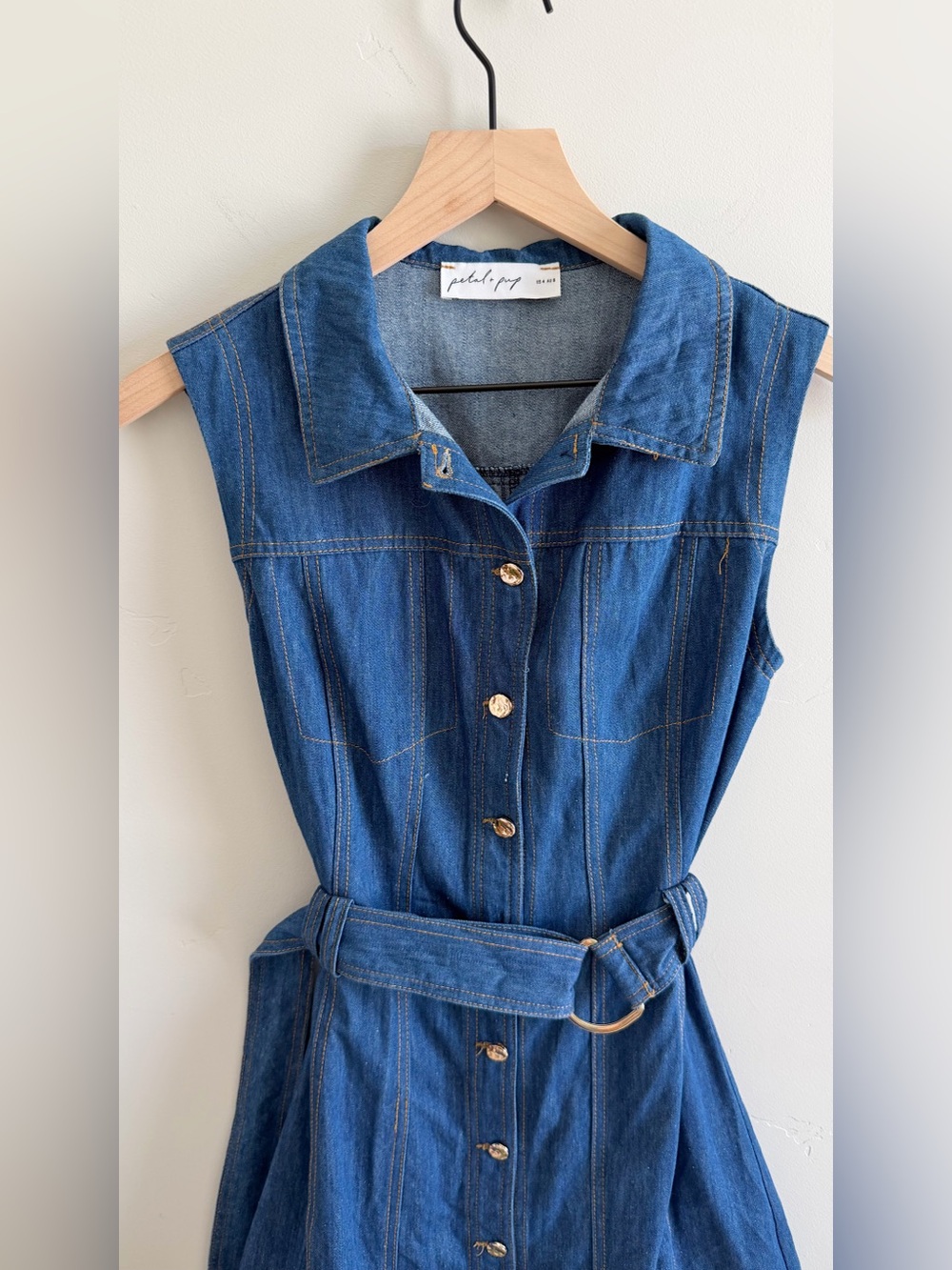 Petal & Pup Parker Sleeveless Denim Mini Shirtdress - Picture 8 of 11